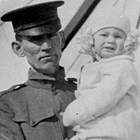 Jerry T. Allen, with 1-1/2-year-old Jerry Albert at Fort Liscum, Alaska, 1916.