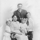 Oscar Anderson with his wife, Jean "Elizabeth" Anderson, and their three young children, (left-right) Ruth, Vincent, and Maurice.