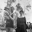 Harry and Catherine Schultz with son, William "Bill," at Lake Spenard, 1919.