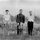 Edward, Fred, Harry, and Howard (youngest son, in front) Bowman at home at 627 D Street, Anchorage, ca. 1933.