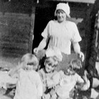 Jenny Carlson and children, ca. 1918.