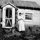 Josephine Erickson and son Hans, Flat, Alaska, 1917.