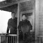 John and Ingeborg Erickson on the porch of their Anchorage home, 1920.