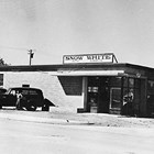Snow White Laundry and Cleaners, 7th Avenue and I Street, Anchorage, 1951.