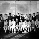 Anchorage School, seventh grade class, 1928-1929.  The Sellers' son, Harry, is seated first on the left.