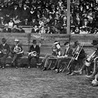 The Anchorage Band in the ballpark, 1929. Paul Swanson is third from left.