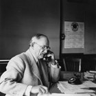Otto Ohlson at work as general manager of the Alaska Railroad.  He served in this position for seventeen tumultuous years, beginning in 1928 and ending in 1945.